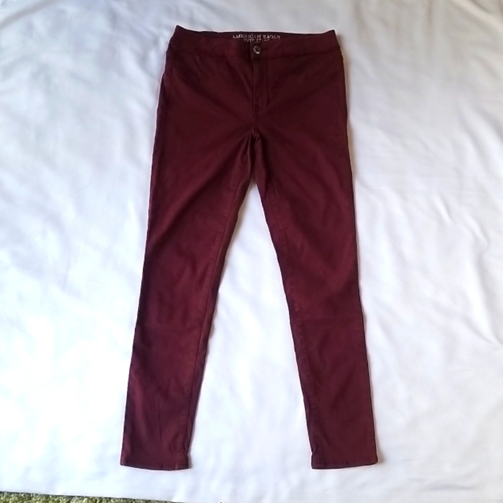 American Eagle Extreme Leggings Burgundy SZ 8